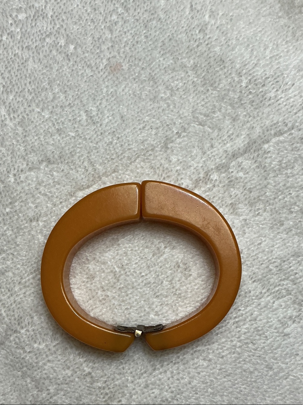 Pumpkin colored Bakelite Hinged Bracelet